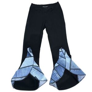 ROCK N KARMA Black‎ Retro 70s Funky Pant w/ Ankle Ruffles, Women's XL Size 10/12